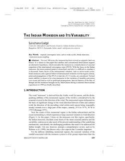 the indian monsoon and its variability - Caos