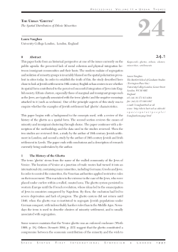 The Urban `Ghetto`: The Spatial Distribution of Ethnic Minorities