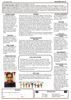 General Newsletter - Papakura Normal School