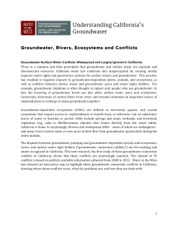 Groundwater, Rivers, Ecosystems and Conflicts