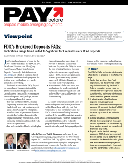 FDIC`s Brokered Deposits FAQs