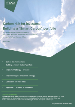 Building a “Smart Carbon” portfolio