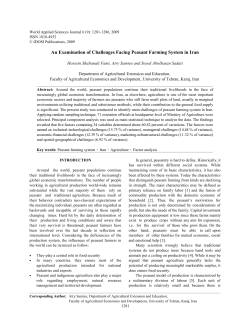 An Examination of Challenges Facing Peasant