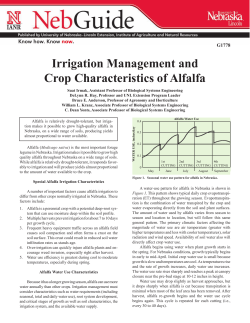 Irrigation Management and Crop Characteristics of Alfalfa