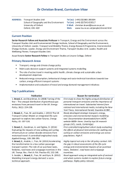 Dr Christian Brand, Curriculum Vitae