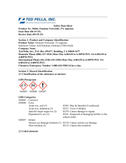 Safety Data Sheet Product No. 18466, Osmium Tetroxide, 2