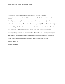 Comparing the Psychological Impacts of a Concussion versus an