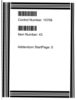 Control Number: 15709 Item Number: 43