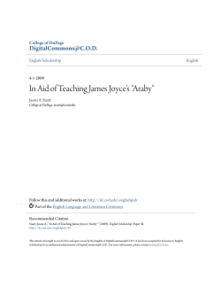 In Aid of Teaching James Joyce`s "Araby"