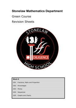 Revision Booklet - Stonelaw High School