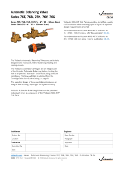 Automatic Balancing Valves Series 76T, 76B, 76K, 76V, 76G
