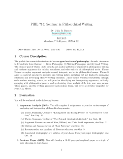 Seminar in Philosophical Writing