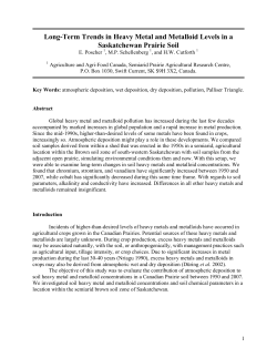 Long-Term Trends in Heavy Metal and Metalloid Levels in a