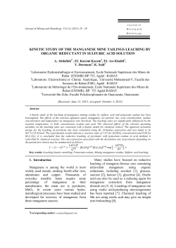 kinetic study of the manganese mine tailings leaching by organic