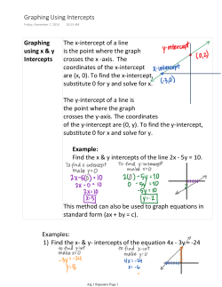 Graphing Using Intercepts - Sonoma Valley High School