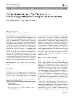 The Relationship Between Post-Migration Stress and Psychological