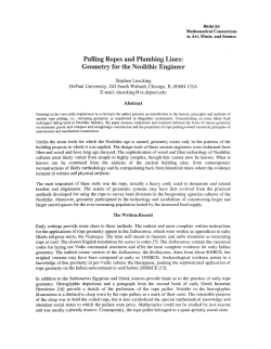 Pulling Ropes and Plumbing Lines: Geometry for the Neolithic