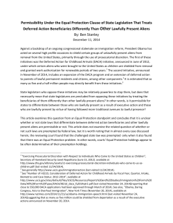 Permissibility Under the Equal Protection Clause of State Legislation