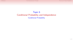 Conditional Probability and Independence 1