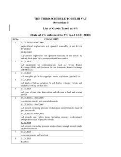 the third schedule to delhi vat