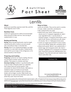 Lentils - Nutrition Education Program
