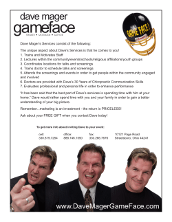 to PDF - Dave Mager Game Face