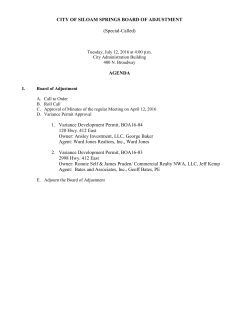 AGENDA 1. Variance Development Permit, BOA16