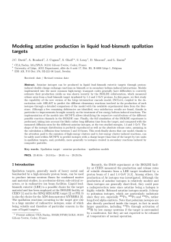 Modeling astatine production in liquid lead-bismuth - CEA-Irfu
