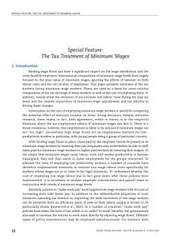 Special Feature: The Tax Treatment of Minimum Wages