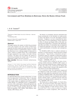 Government and Press Relations in Botswana: Down