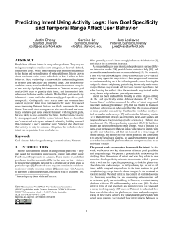 Predicting Intent Using Activity Logs: How Goal