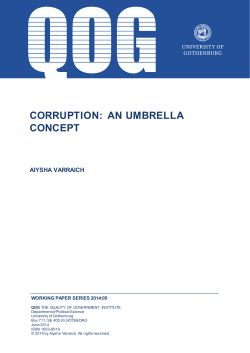 corruption: an umbrella concept - Quality of Government Institute