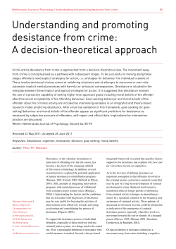 understanding and promoting desistance from crime