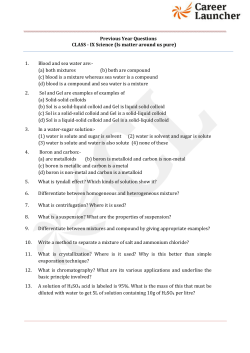 Previous Year Questions CLASS - IX Science (Is matter around us