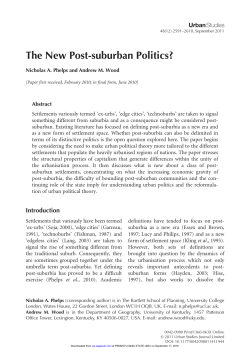 The New Post-suburban Politics?