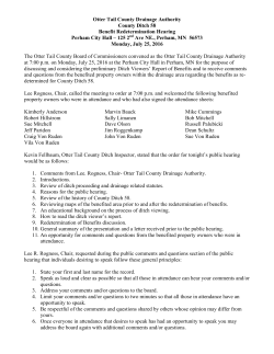 Ditch 58 Meeting Minutes and Presentation 07-25