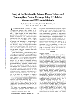 Study of the Relationship Between Plasma Volume and
