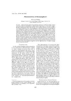 Photosensitivity of Chromatophores1