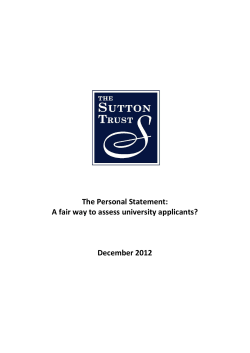 The Personal Statement: A fair way to assess