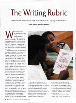 The Writing Rubric
