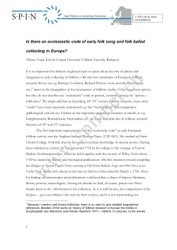 Is there an ecclesiastic code of early folk song and folk ballad