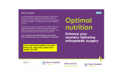 Optimal nutrition to help enhance recovery following orthopaedic