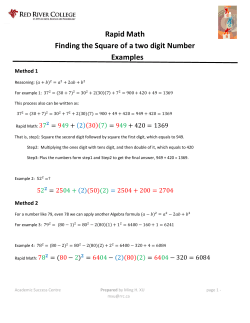 Finding the Square of a Two Digit Number