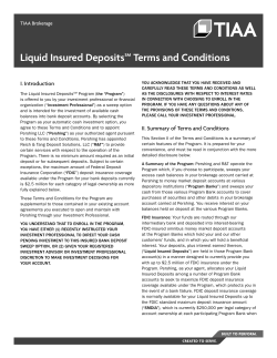 Liquid Insured Deposits   Terms and Conditions