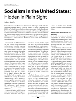 Socialism in the United States: Hidden in Plain Sight