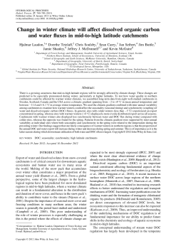 Change in winter climate will affect dissolved organic carbon and