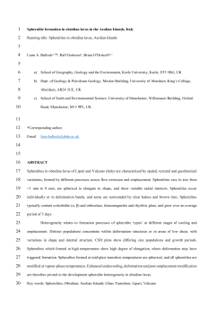 Spherulite formation in obsidian lavas in the Aeolian Islands, Italy