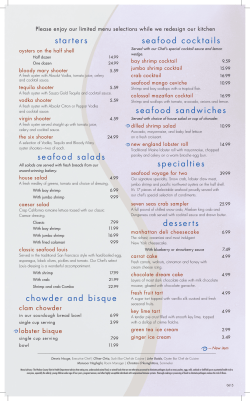 starters seafood salads chowder and bisque seafood cocktails