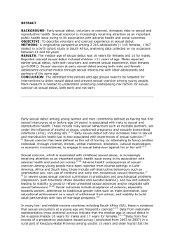 BSTRACT BACKGROUND: Early sexual debut, voluntary or coerced