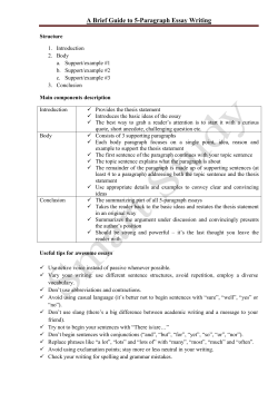 A Brief Guide to 5-Paragraph Essay Writing